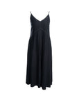 Sleeveless V-Neck Denim-Like Midi Dress