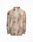 Abstract Print Sheer Shirt