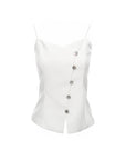 Sleeveless Button Front Top