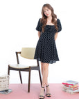 Polka Dot Puff Sleeve Dress