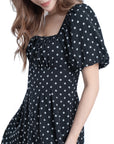 Polka Dot Puff Sleeve Dress