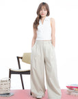 Pleated Wide-Leg Trousers