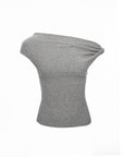 Asymmetric Off-Shoulder Knit Top