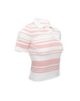 Striped Polo Knit Top