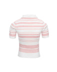 Striped Polo Knit Top