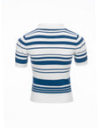Striped Polo Knit Top