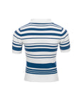 Striped Polo Knit Top