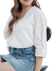 Ruched-Sleeve Blouse