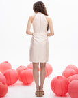 Mandarin Halter Neck Mini Cocktail Dress