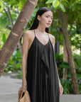 Flowy Ruffled V-Neck Maxi Dress