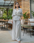 Pinstripe Peplum Blouse