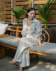 Pinstripe Peplum Blouse