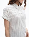 Short-Sleeve Cotton Blend Button Shirt