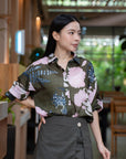 Abstract Floral Print Shirt