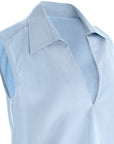 Lyocell Linen Blend Sleeveless Collared Blouse