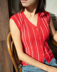 V-neck Knit Vest Top
