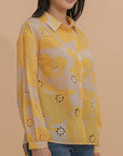 Embroider Floral Button-Up Blouse