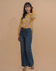 Embroider Floral Button-Up Blouse