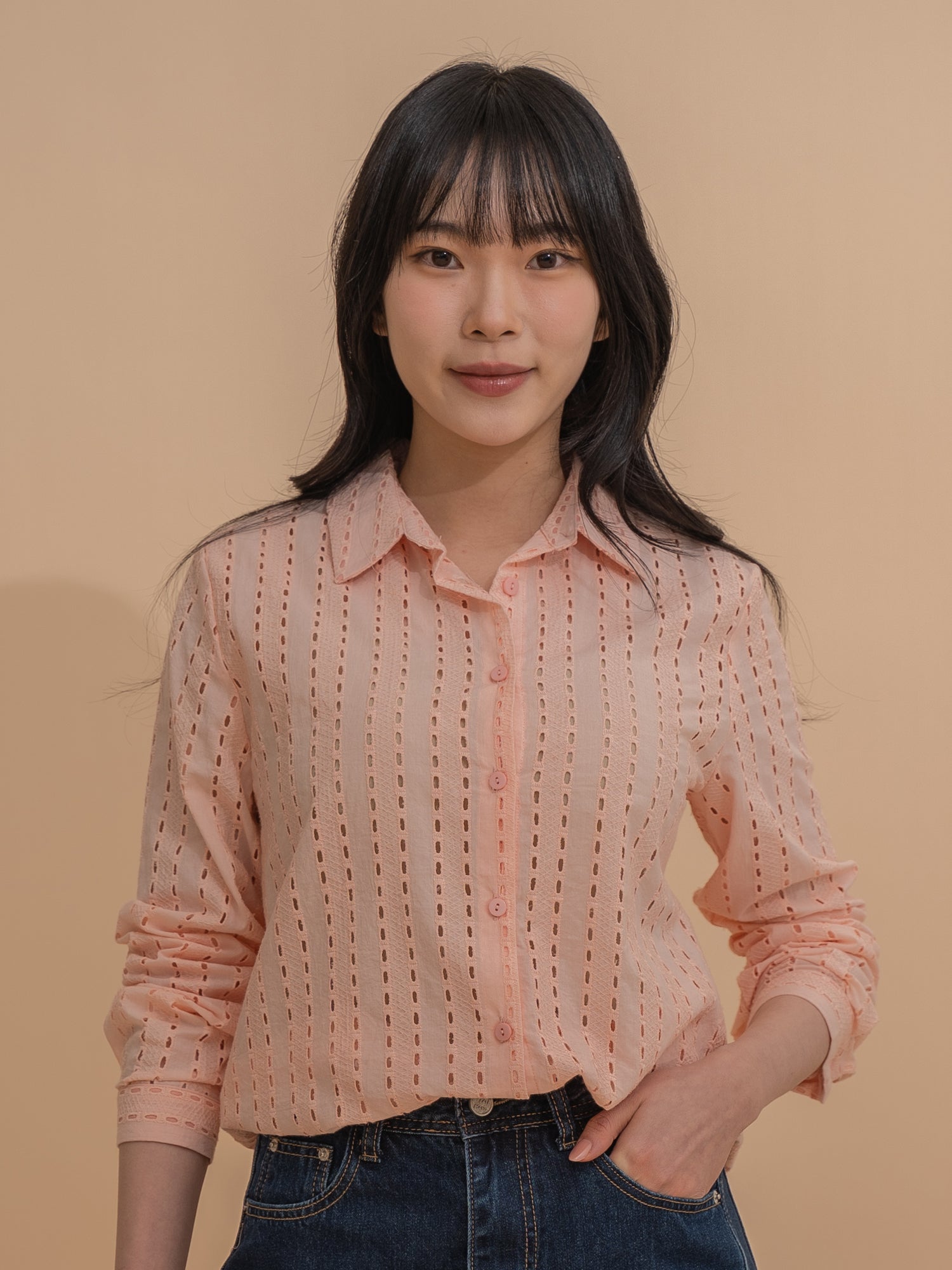 Embroidered Long Sleeve Shirt