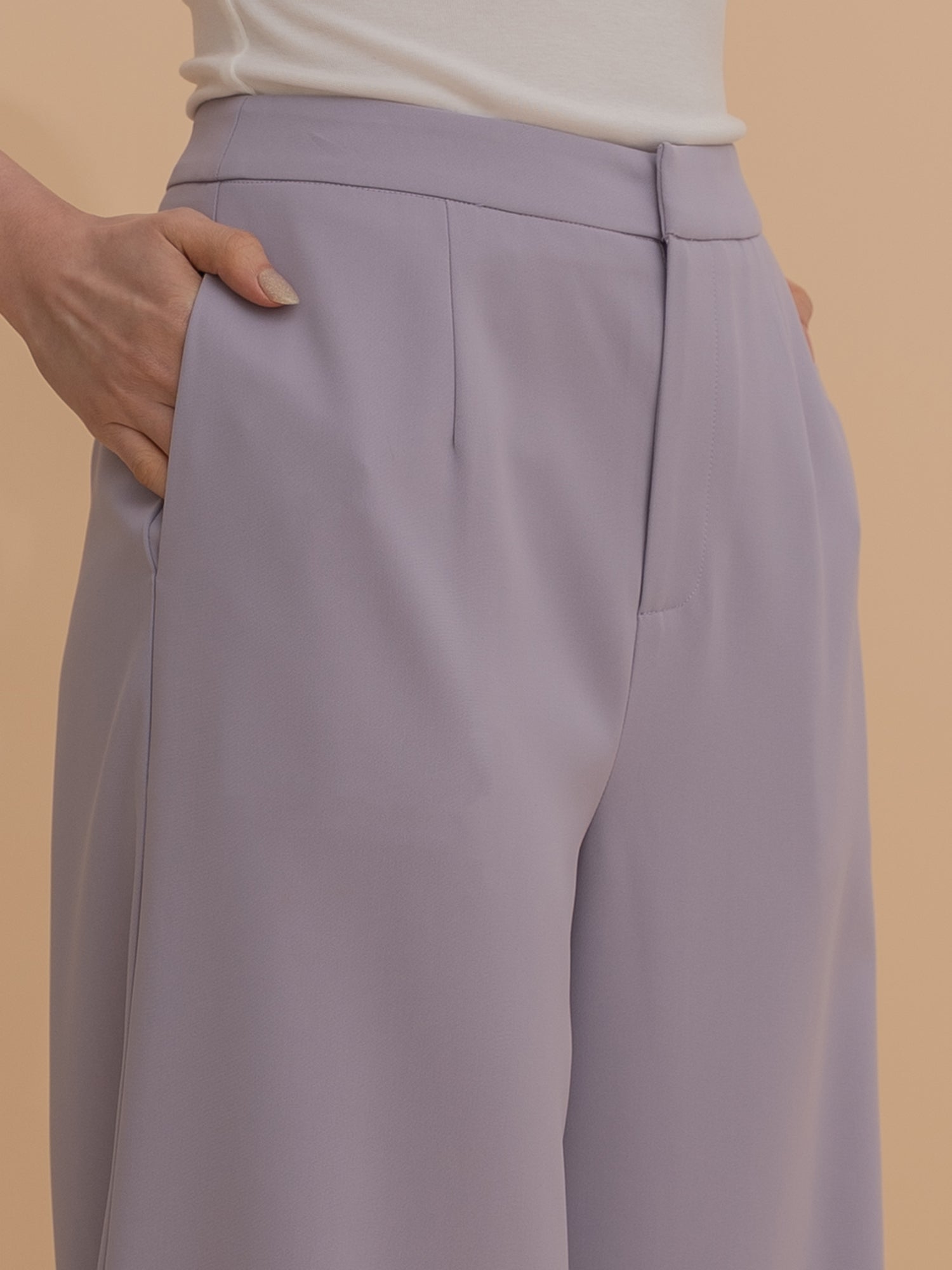 High-Waist Flowy Trousers