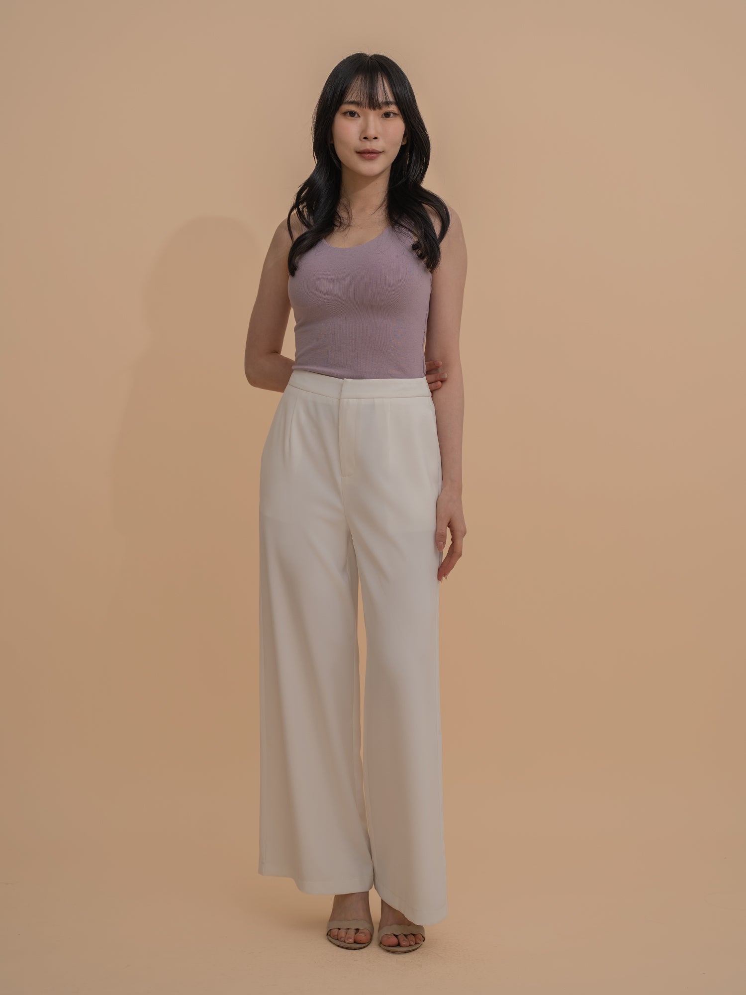 High-Waist Flowy Trousers