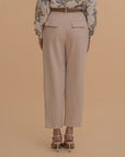 High-Waist Tapered Trousers with Belt