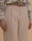 High-Waist Tapered Trousers with Belt