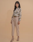 High-Waist Tapered Trousers with Belt