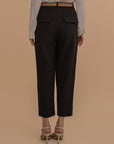 High-Waist Tapered Trousers with Belt