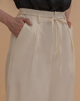 High-Waist Tie Trousers