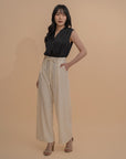 High-Waist Tie Trousers