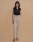 High-Waist Tie Trousers