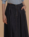 High-Waisted A-Line Denim Skirt