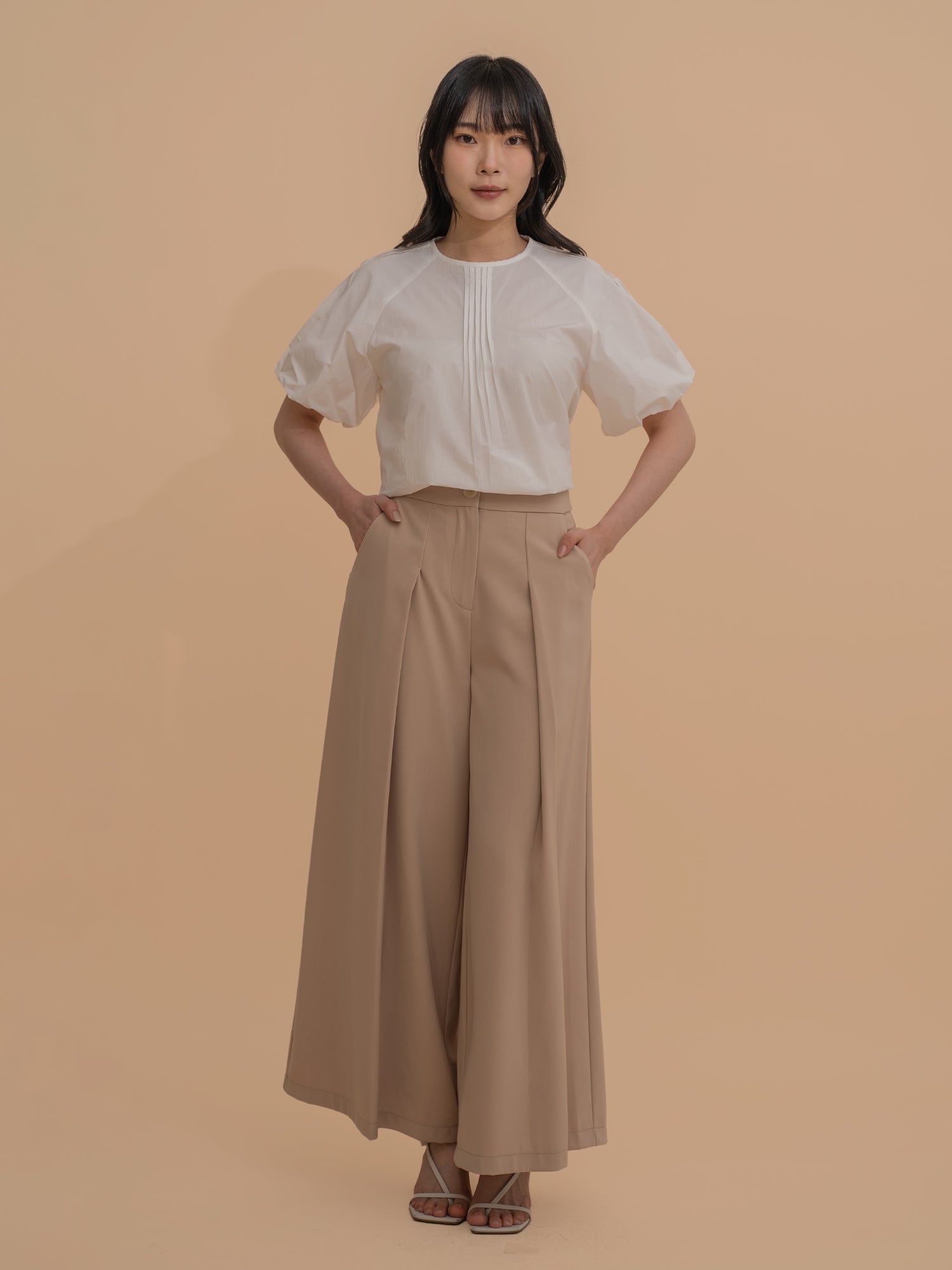 High-Waisted Wide-Leg Trousers