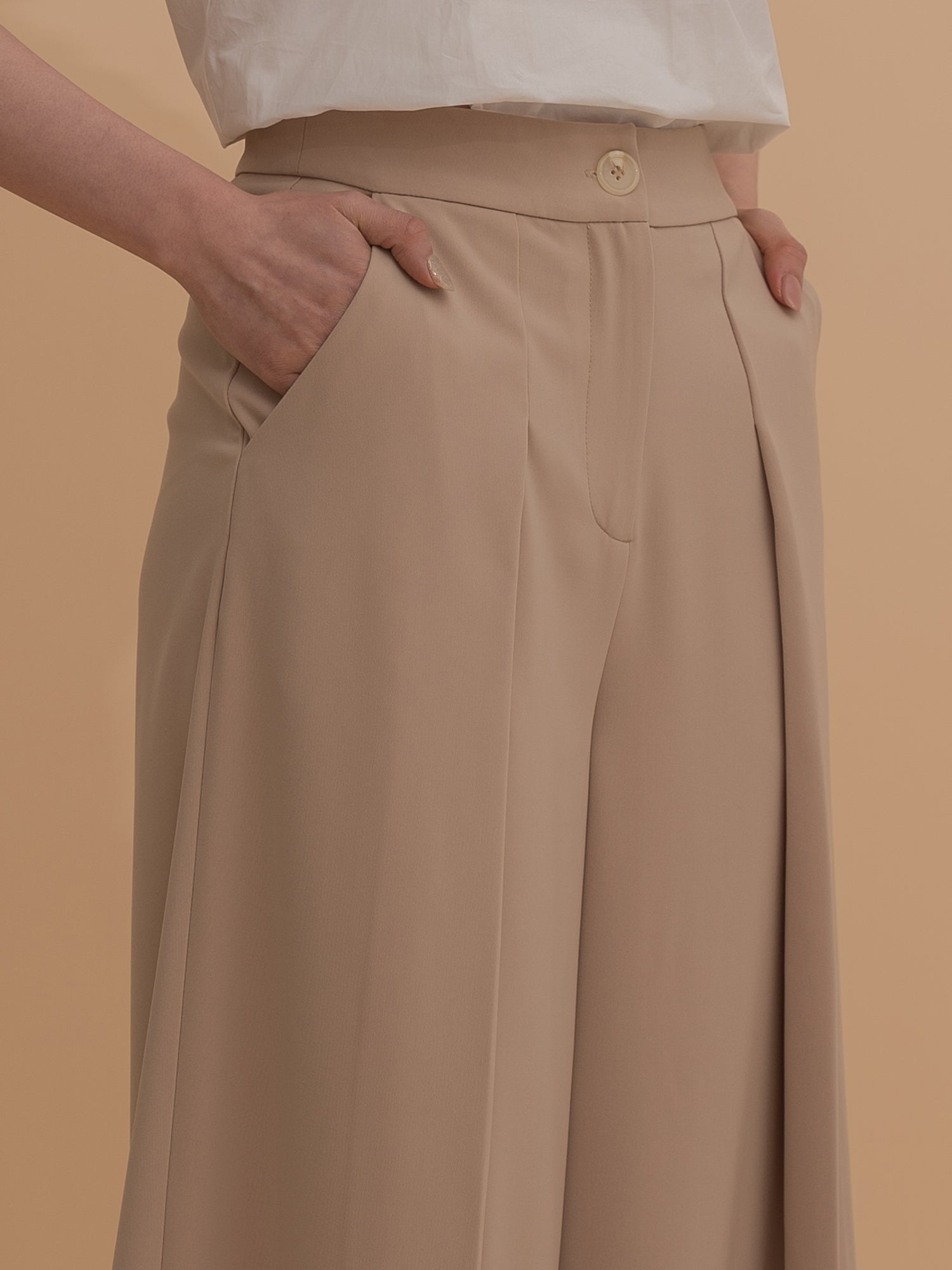 High-Waisted Wide-Leg Trousers