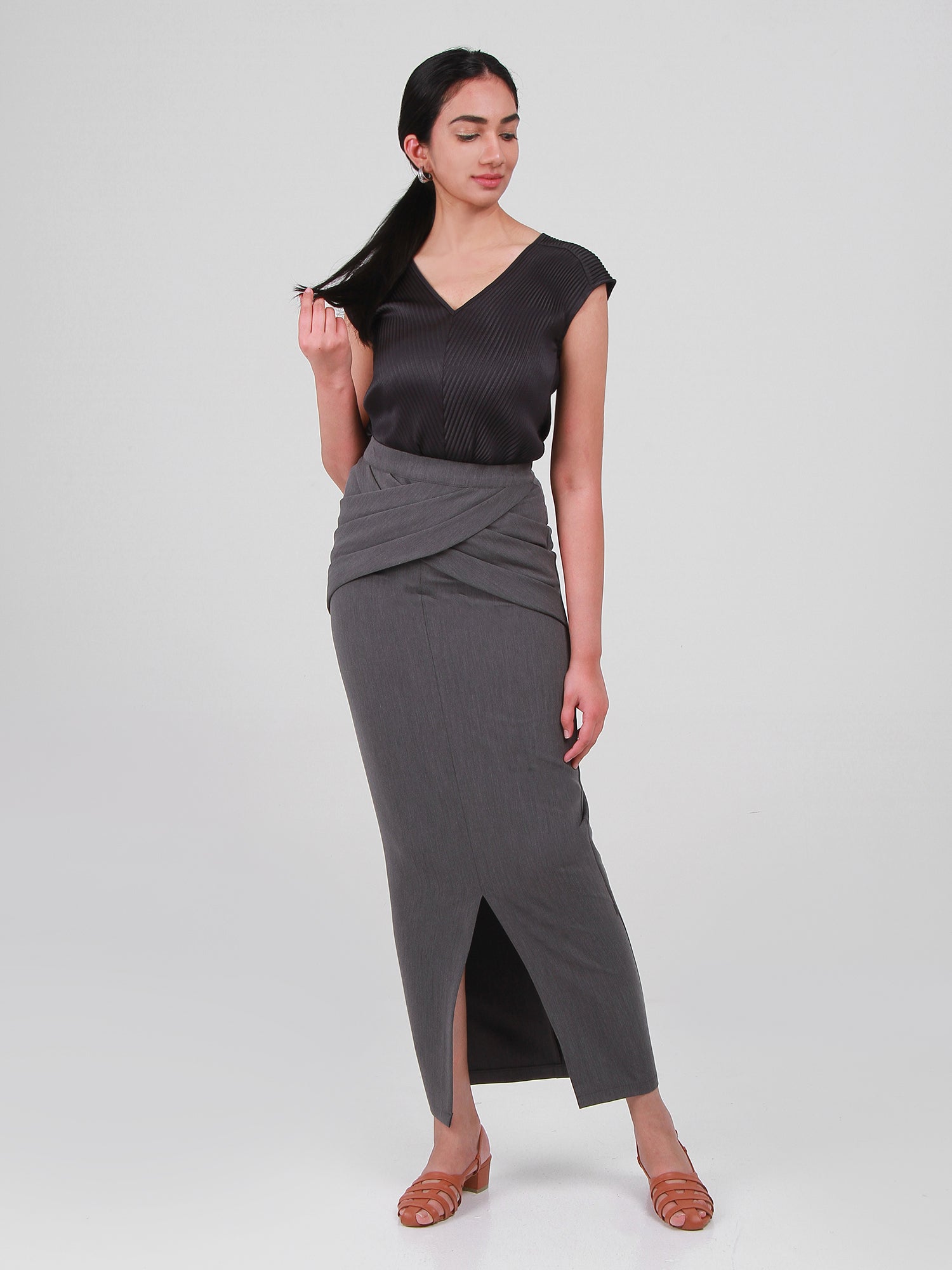 Terra Draped Maxi Skirt