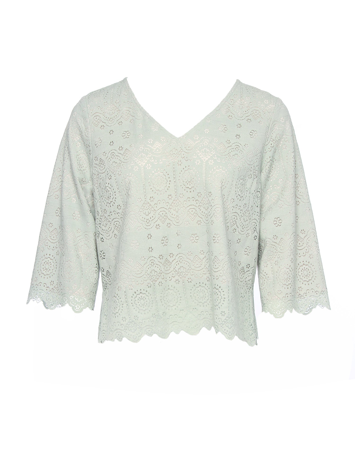 Deena Lace Scalloped Top