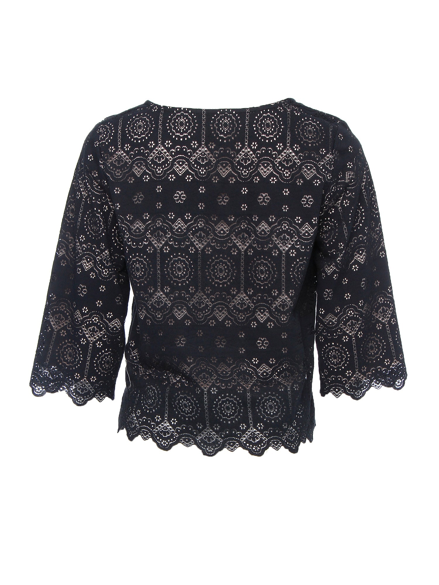Deena Lace Scalloped Top