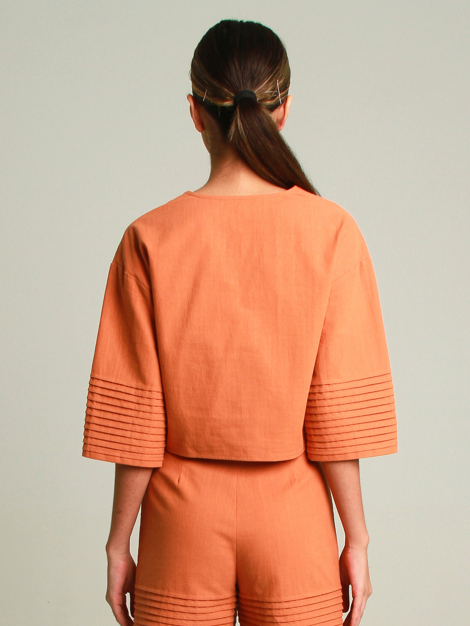Cora Pleated Sleeves Top