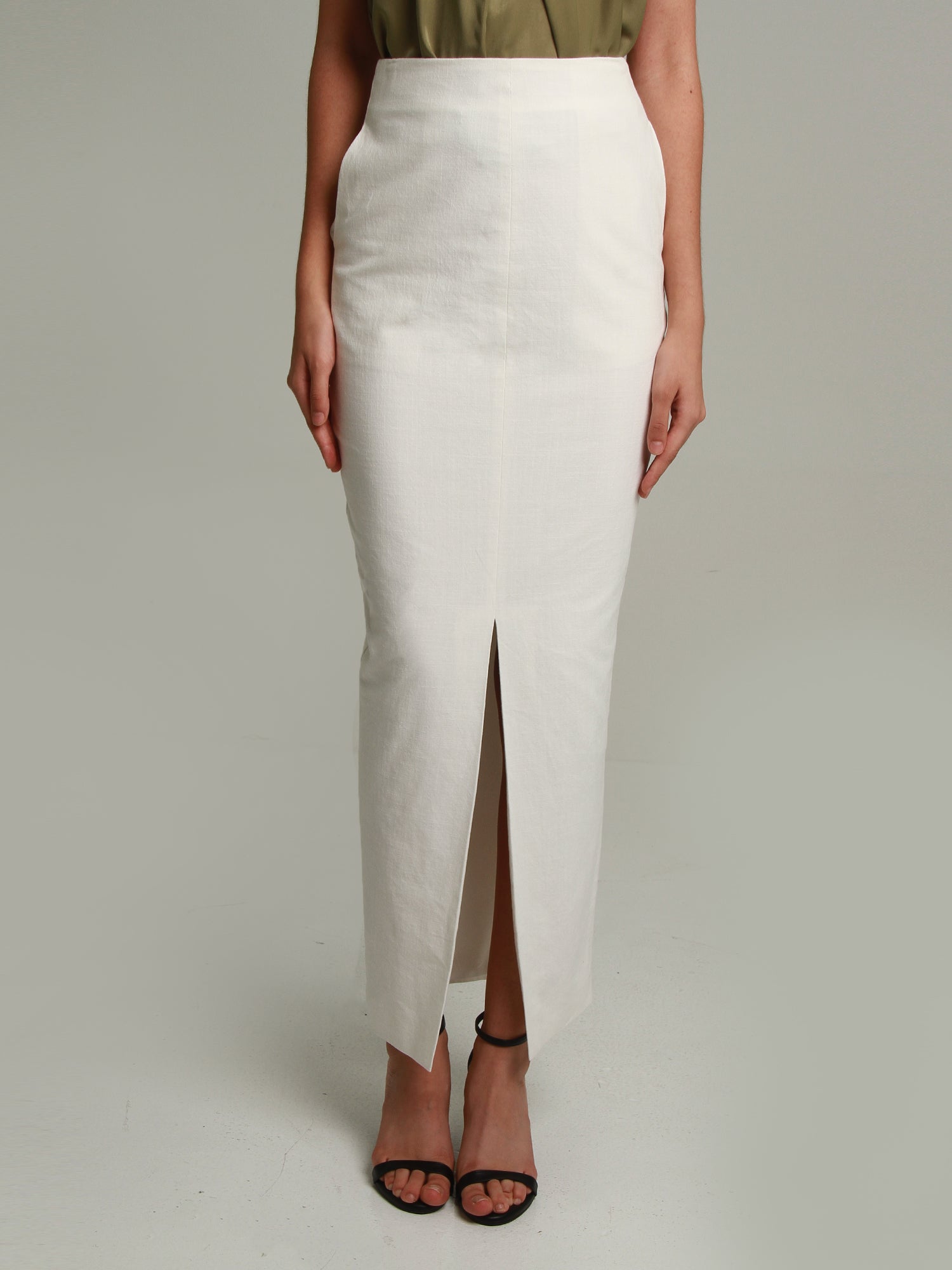 Cleo Linen Front Slit Maxi Skirt