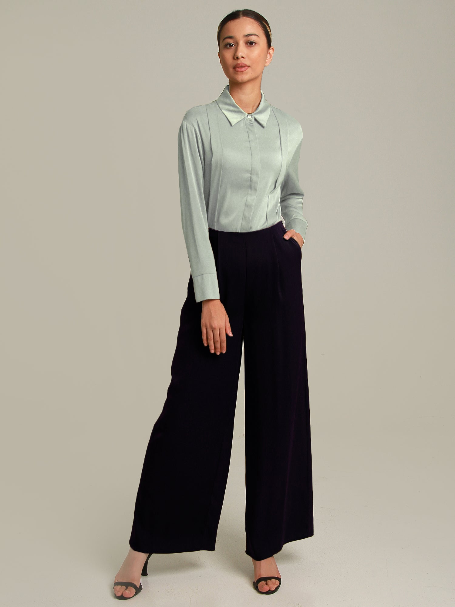 Tara Long Sleeve Dual Pleat Shirt