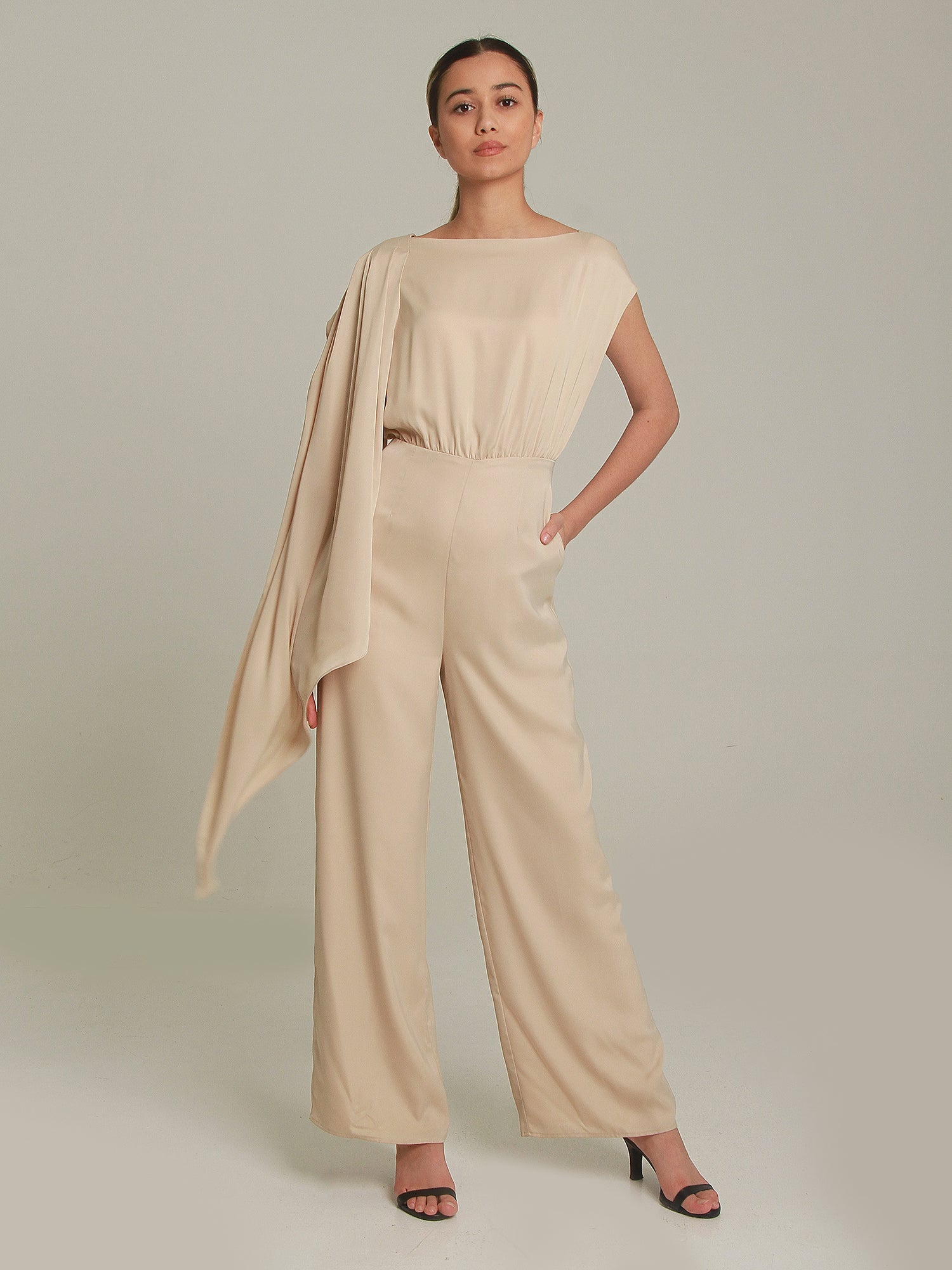 Odette Shoulder Drape Jumpsuit