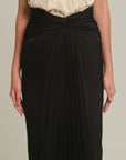 Yevette Drape Twist Midi Skirt