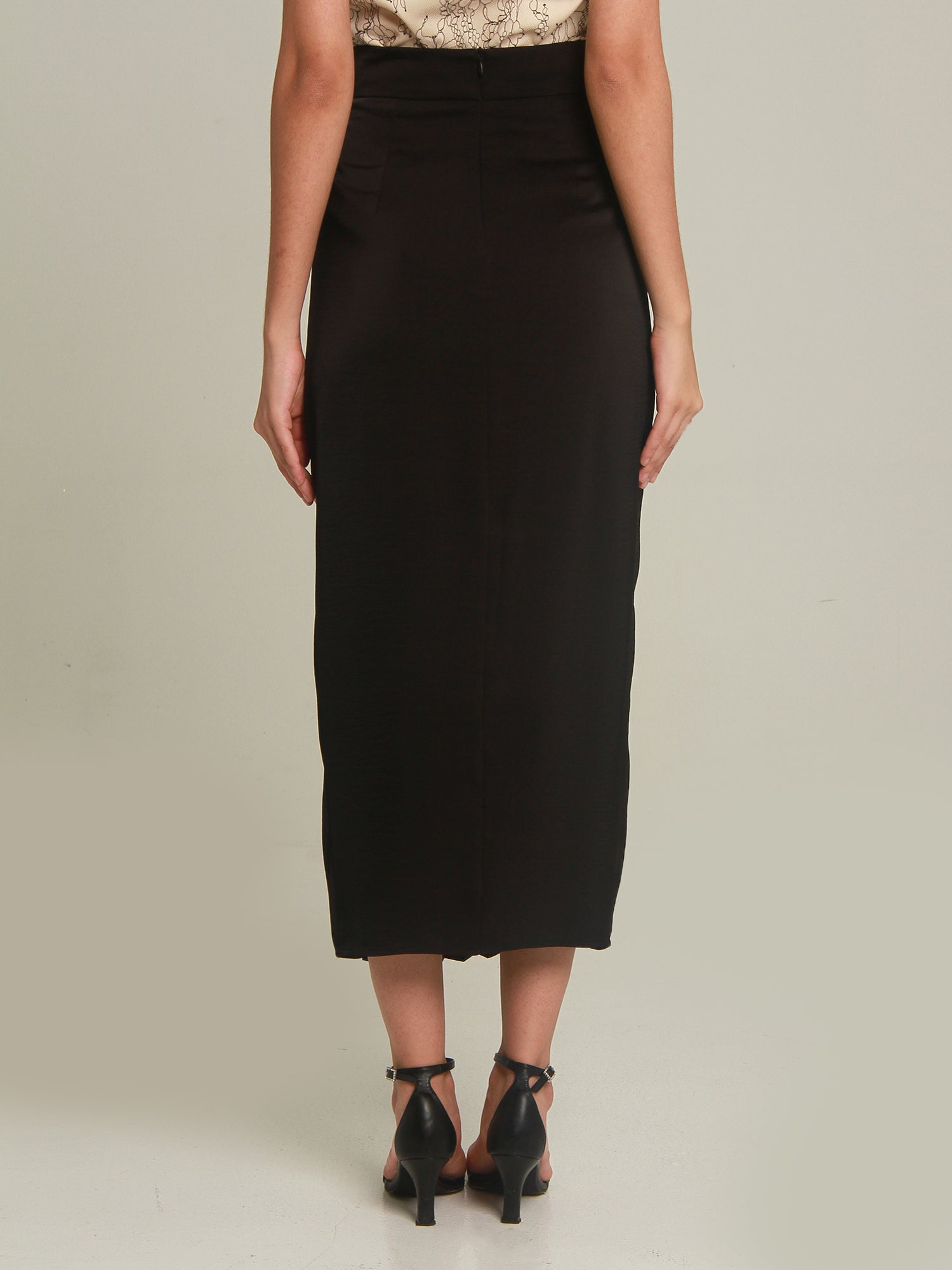 Yevette Drape Twist Midi Skirt