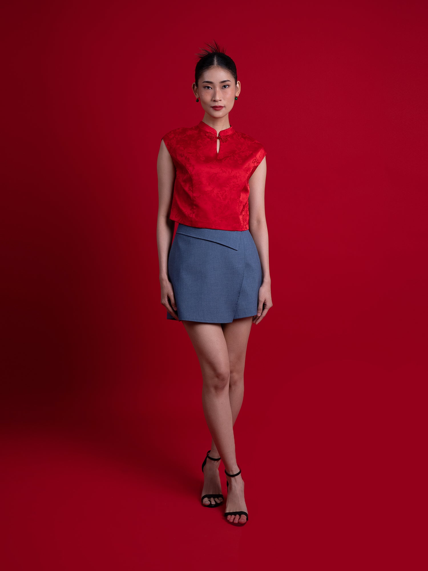 Ke Xin Cheongsam Box Cut Top