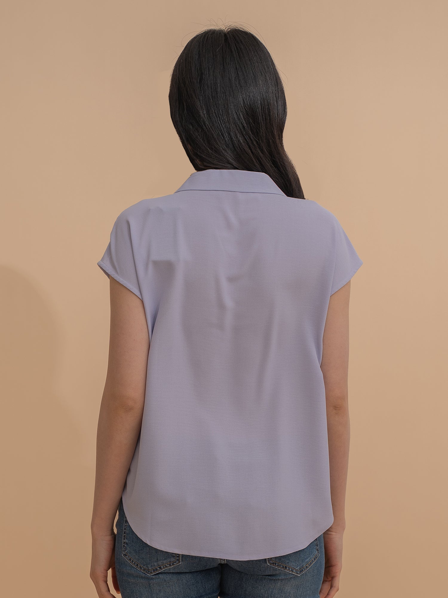 Lapel Collar Drop Shoulder Shirt