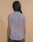 Lapel Collar Drop Shoulder Shirt