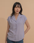Lapel Collar Drop Shoulder Shirt