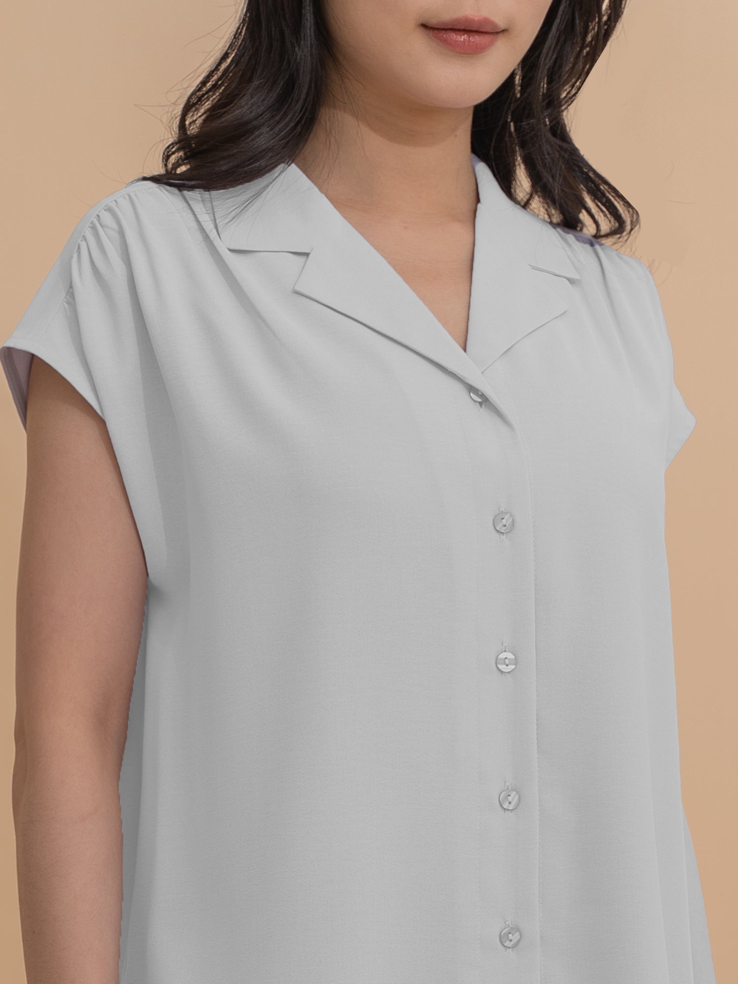 Lapel Collar Drop Shoulder Shirt