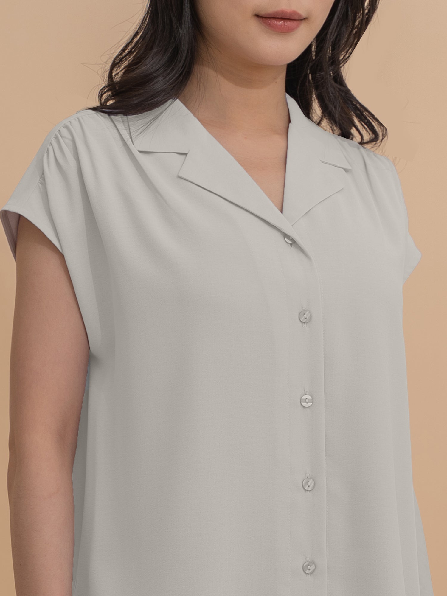 Lapel Collar Drop Shoulder Shirt